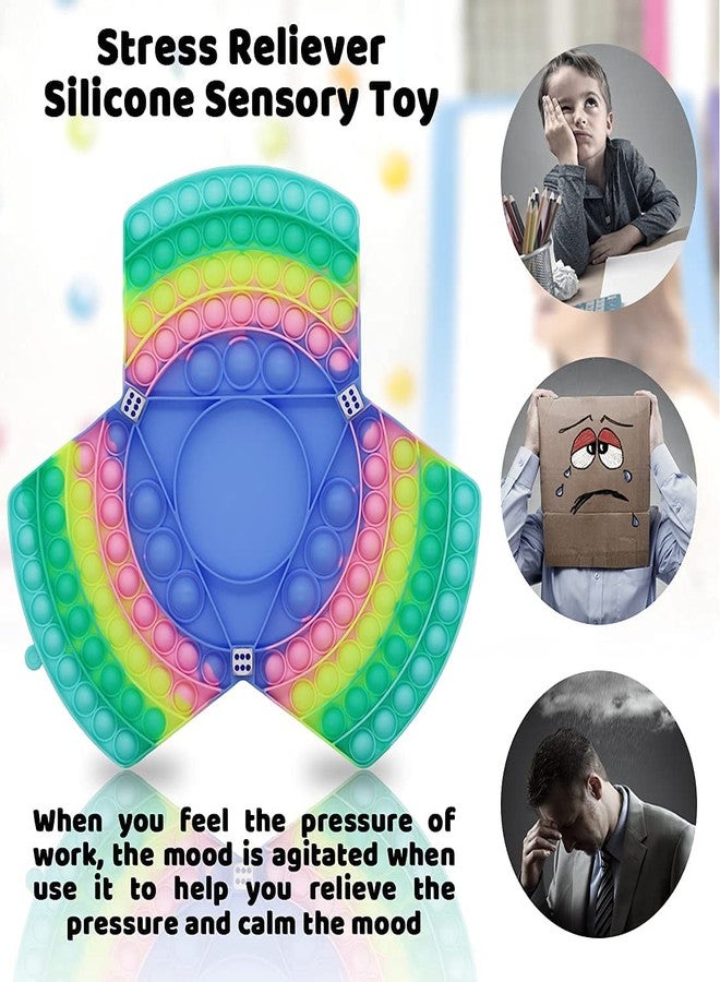 Kiditos Push Bubble Pop It Fidget Toy, (3 Players Chess Board Game with 2 Dices), Multi - Image 3